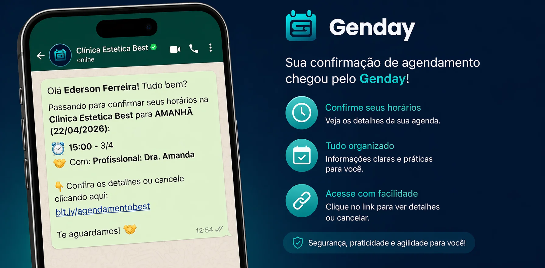 Tela de WhatsApp Genday